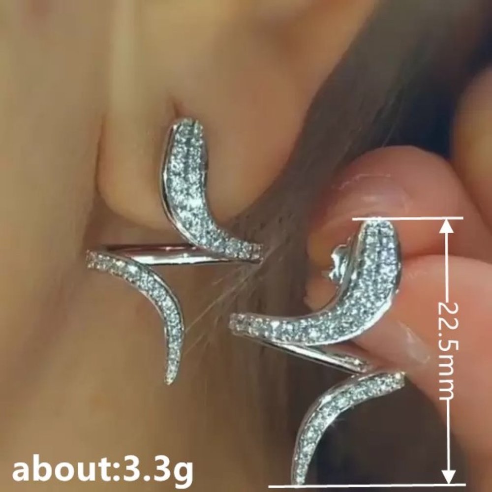 💝"Gorgeous Sunshine Pave Setting Cubic Zirconia Party Stud Earrings, UNVN12470 - Picture 6 of 6